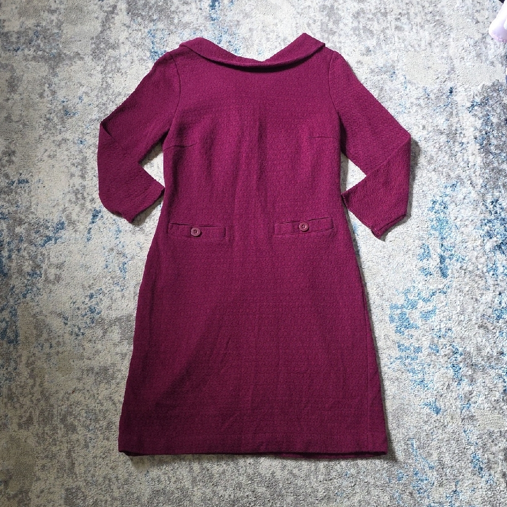 Boden Women's Size 6 Burgundy Ottoman Business Casual Collared Dress